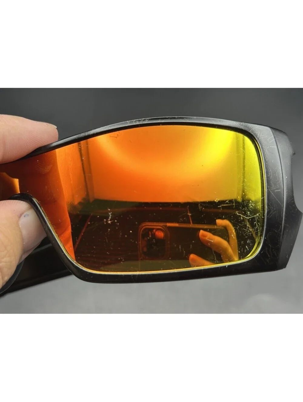 Oakley Batwolf Polished Black Gold History Text W/ Fire Iridium (Icons included)